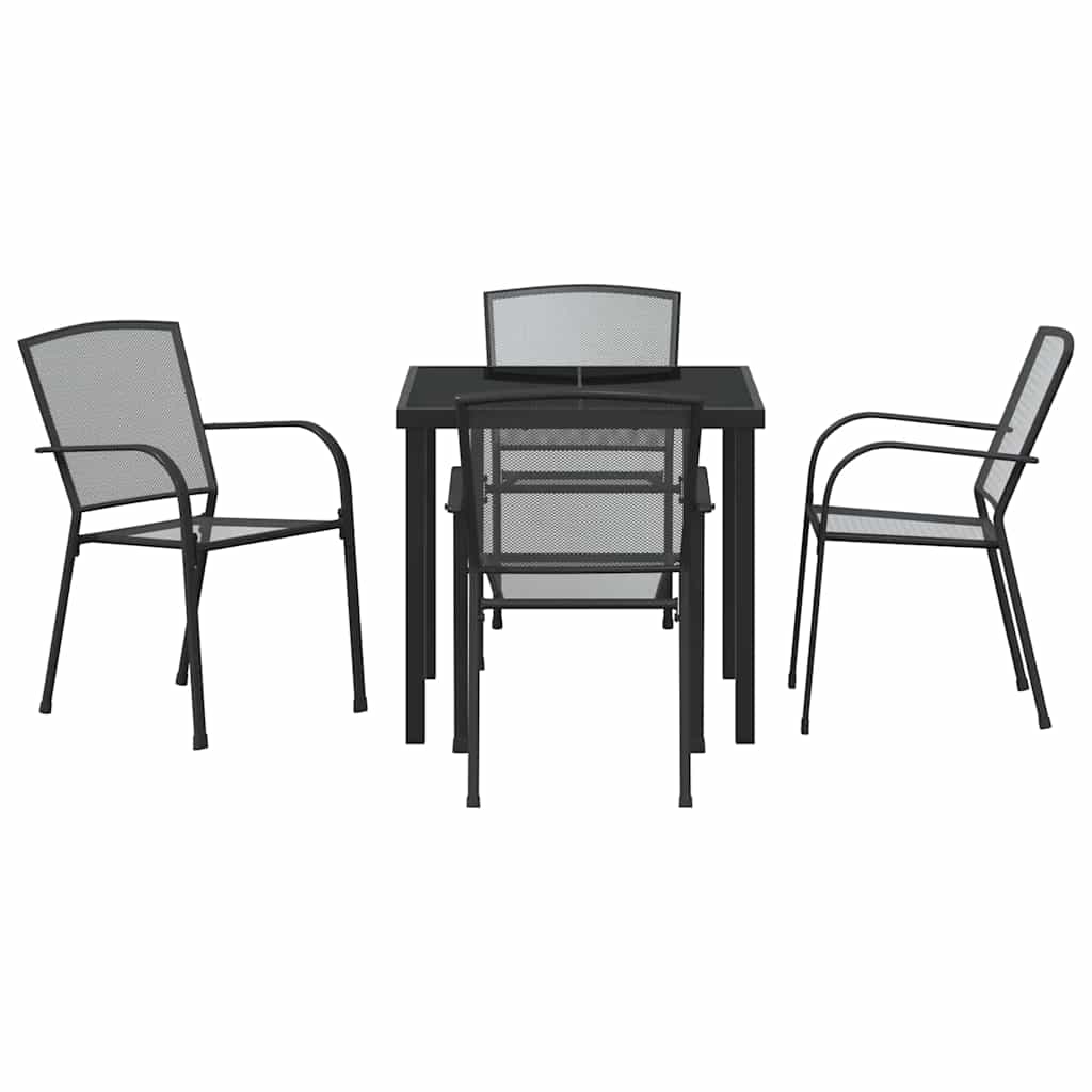 vidaXL Garden Dining Set 5 pcs Anthracite Powder-Coated Steel