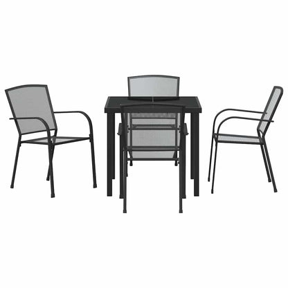 vidaXL Garden Dining Set 5 pcs Anthracite Powder-Coated Steel