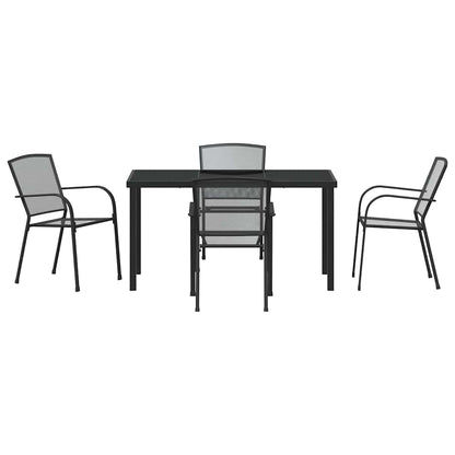 vidaXL Garden Dining Set 5 pcs Anthracite Powder-Coated Steel