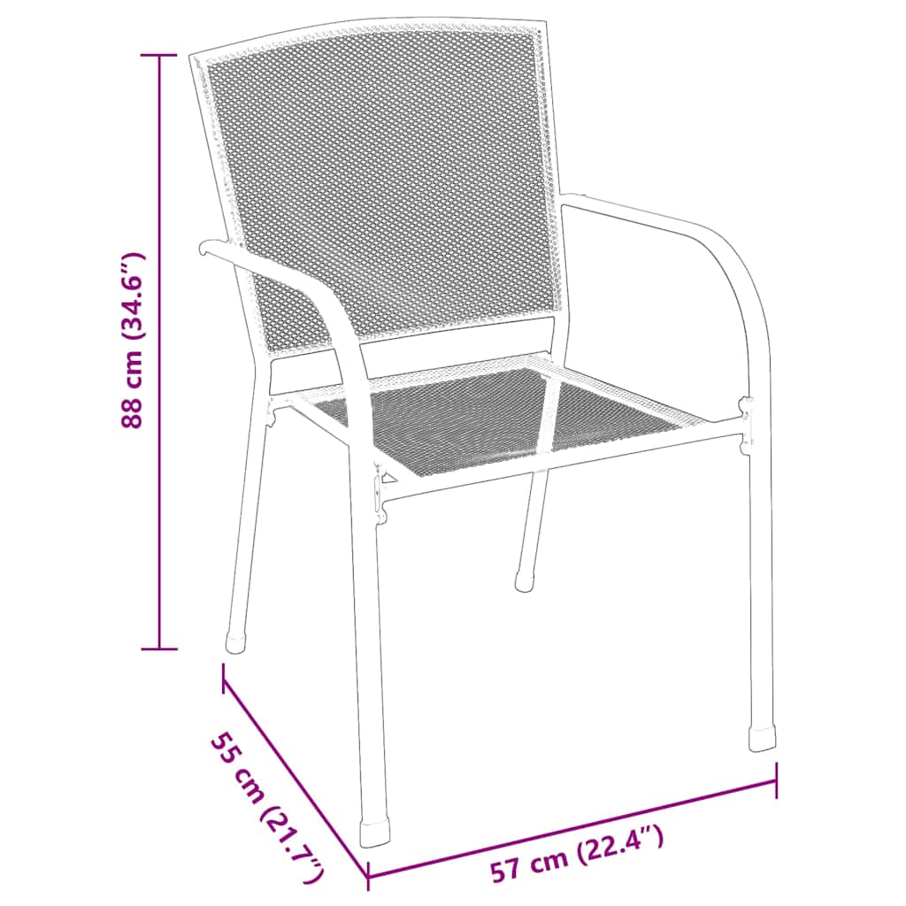 vidaXL Garden Dining Set 5 pcs Anthracite Powder-Coated Steel