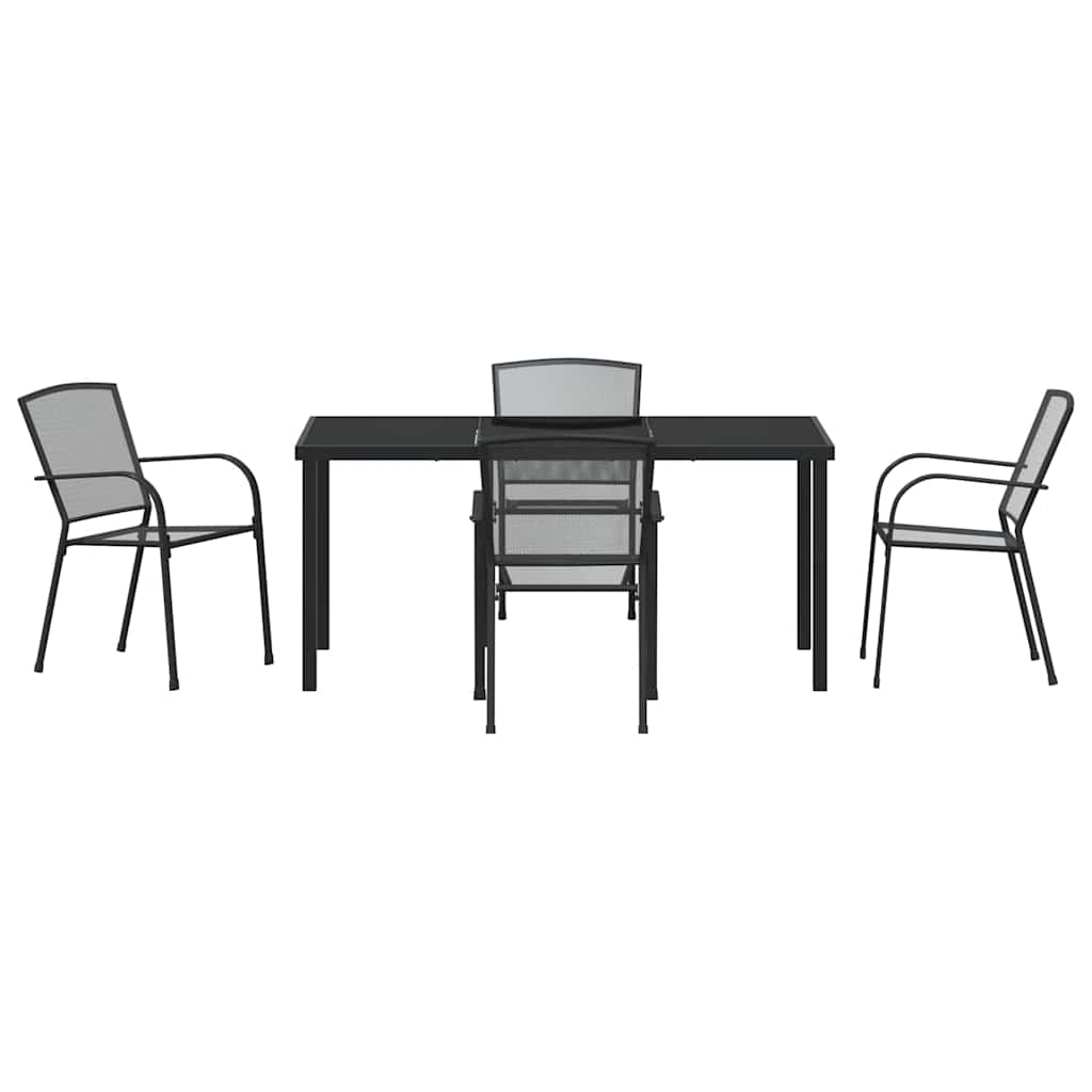 vidaXL Garden Dining Set 5 pcs Anthracite Powder-Coated Steel