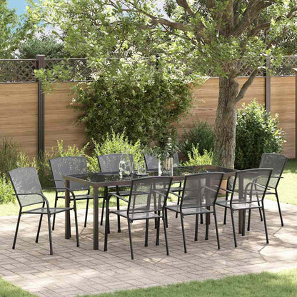 vidaXL Garden Dining Set 9 pcs Anthracite Powder-Coated Steel