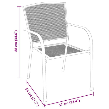 vidaXL Garden Dining Set 9 pcs Anthracite Powder-Coated Steel
