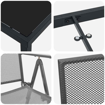 vidaXL Garden Dining Set 3 pcs Anthracite Powder-Coated Steel