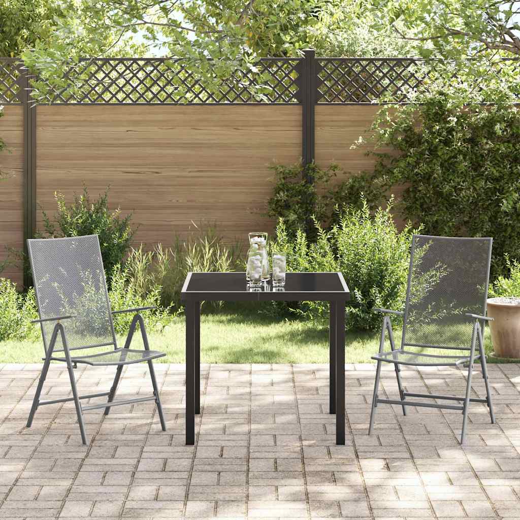 vidaXL Garden Dining Set 3 pcs Anthracite Powder-Coated Steel