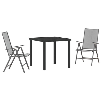 vidaXL Garden Dining Set 3 pcs Anthracite Powder-Coated Steel
