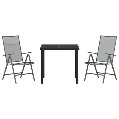 vidaXL Garden Dining Set 3 pcs Anthracite Powder-Coated Steel