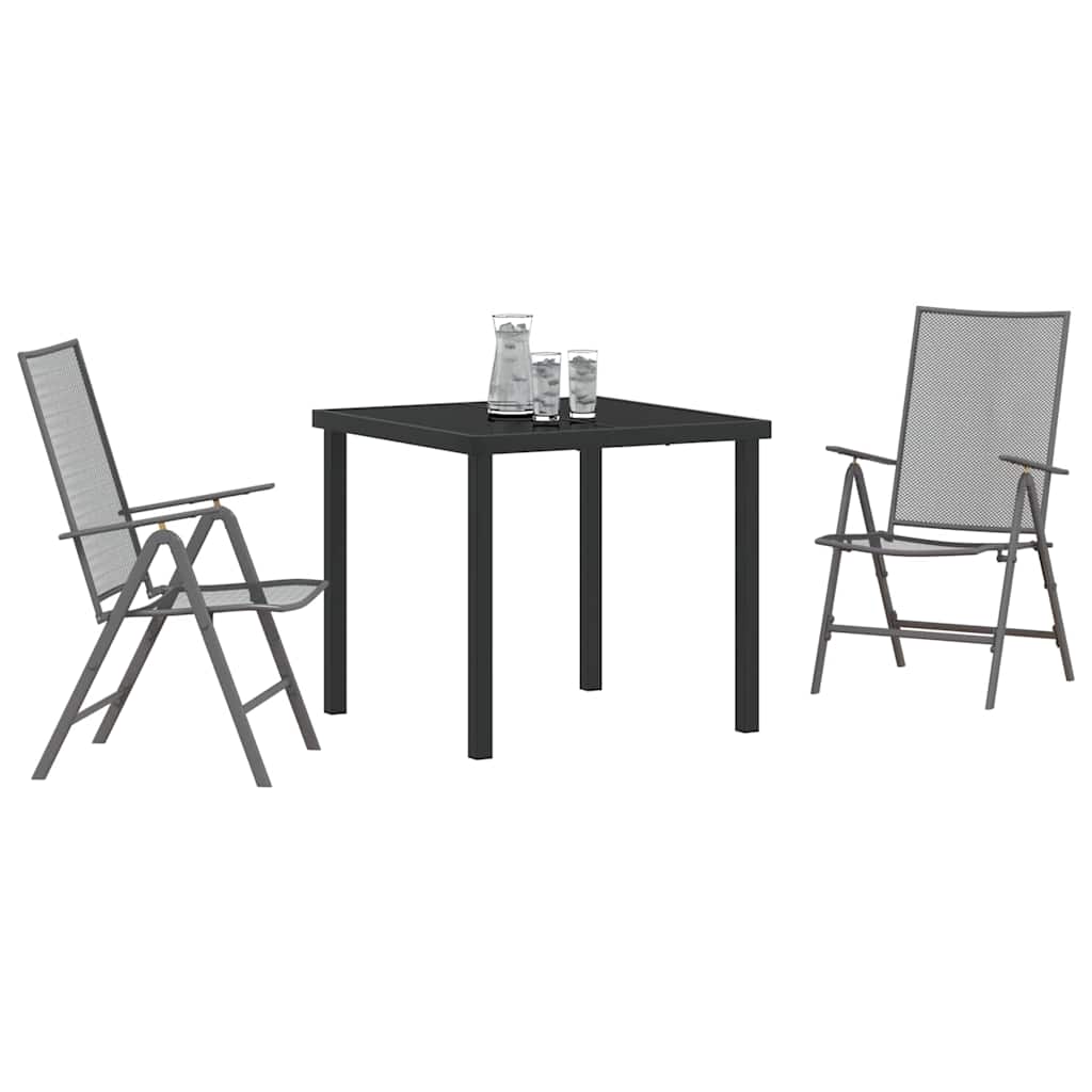 vidaXL Garden Dining Set 3 pcs Anthracite Powder-Coated Steel