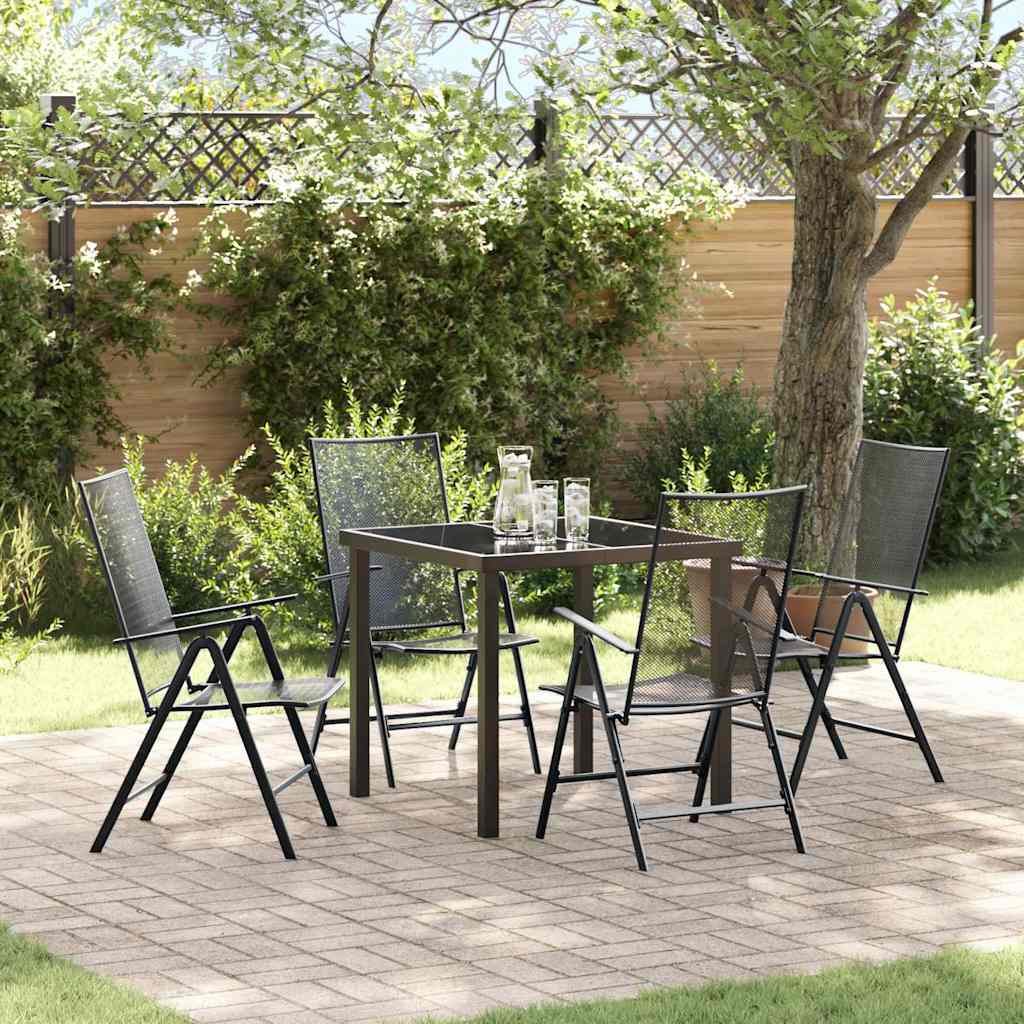 vidaXL Garden Dining Set 5 pcs Anthracite Powder-Coated Steel