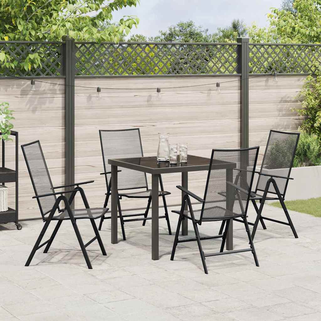 vidaXL Garden Dining Set 5 pcs Anthracite Powder-Coated Steel