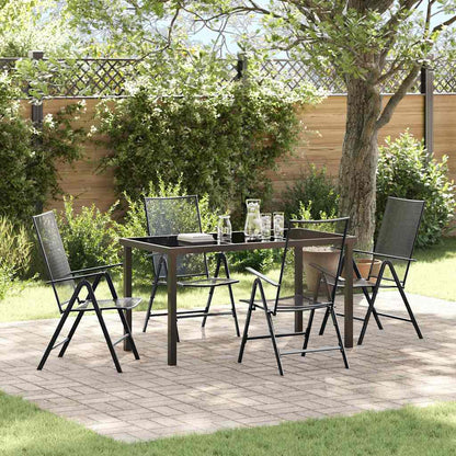 vidaXL Garden Dining Set 5 pcs Anthracite Powder-Coated Steel