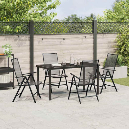 vidaXL Garden Dining Set 5 pcs Anthracite Powder-Coated Steel