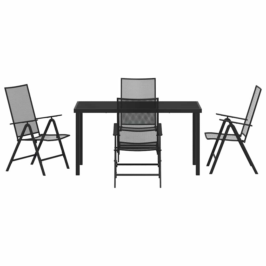 vidaXL Garden Dining Set 5 pcs Anthracite Powder-Coated Steel