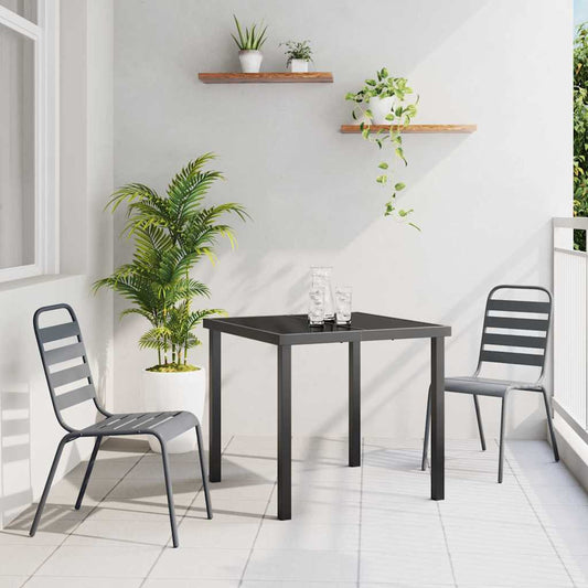 vidaXL Garden Dining Set 3 pcs Anthracite Powder-Coated Steel