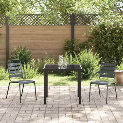 vidaXL Garden Dining Set 3 pcs Anthracite Powder-Coated Steel