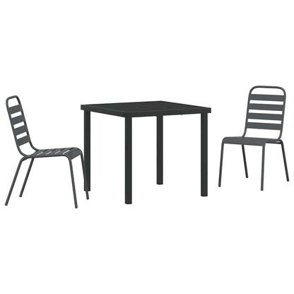 vidaXL Garden Dining Set 3 pcs Anthracite Powder-Coated Steel