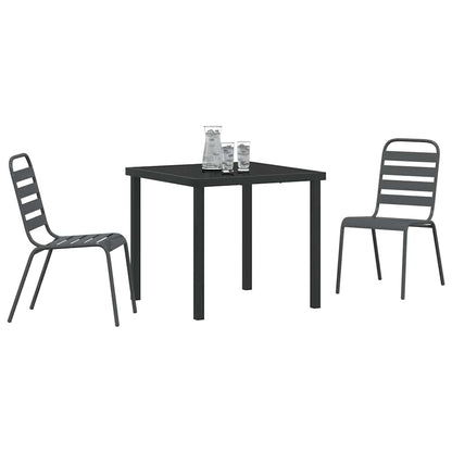vidaXL Garden Dining Set 3 pcs Anthracite Powder-Coated Steel