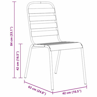 vidaXL Garden Dining Set 7 pcs Anthracite Powder-Coated Steel