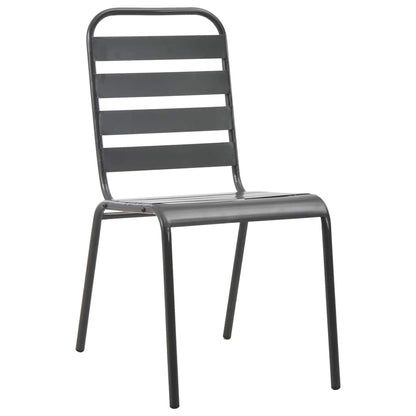 vidaXL Garden Dining Set 9 pcs Anthracite Powder-Coated Steel