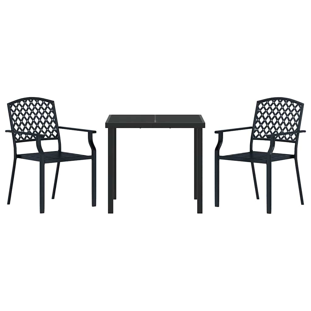 vidaXL Garden Dining Set 3 pcs Anthracite Powder-Coated Steel