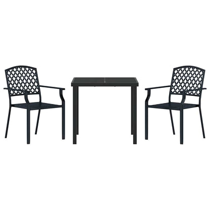 vidaXL Garden Dining Set 3 pcs Anthracite Powder-Coated Steel