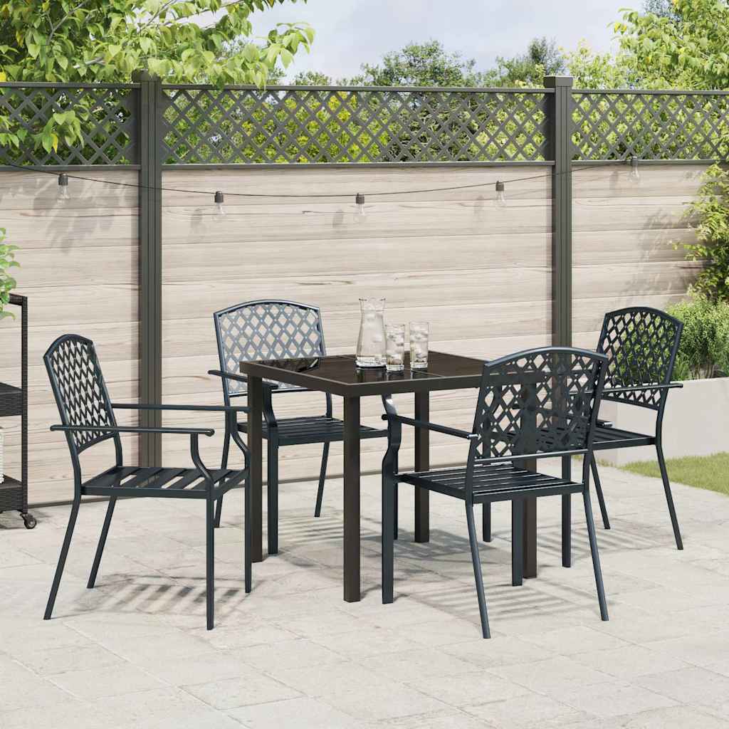 vidaXL Garden Dining Set 5 pcs Anthracite Powder-Coated Steel