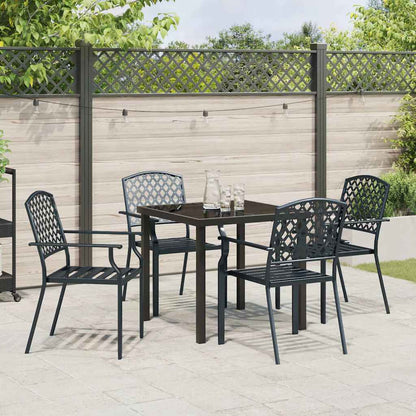 vidaXL Garden Dining Set 5 pcs Anthracite Powder-Coated Steel