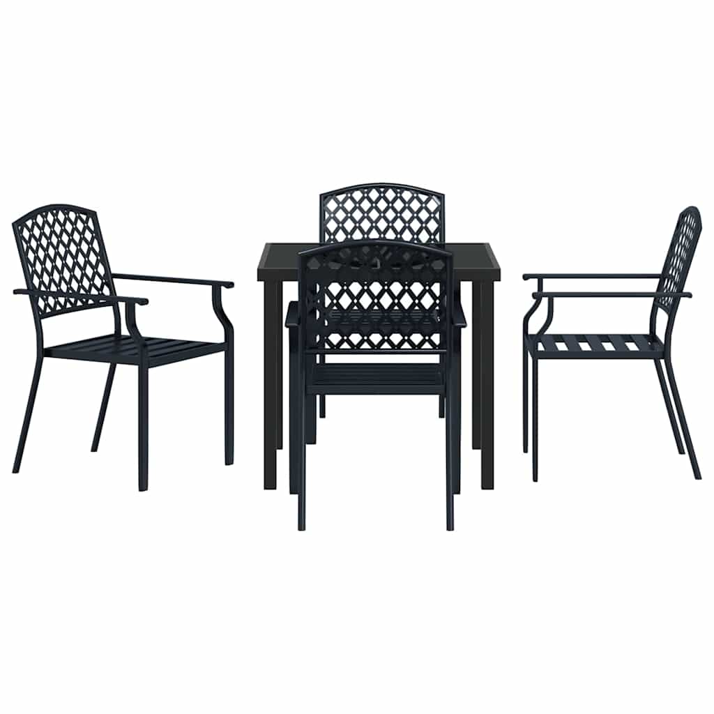 vidaXL Garden Dining Set 5 pcs Anthracite Powder-Coated Steel
