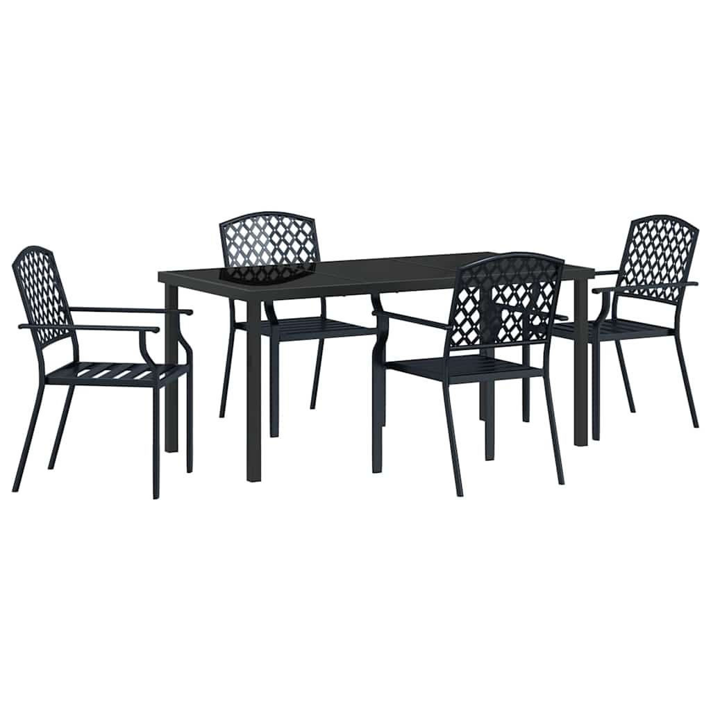 vidaXL Garden Dining Set 5 pcs Anthracite Powder-Coated Steel