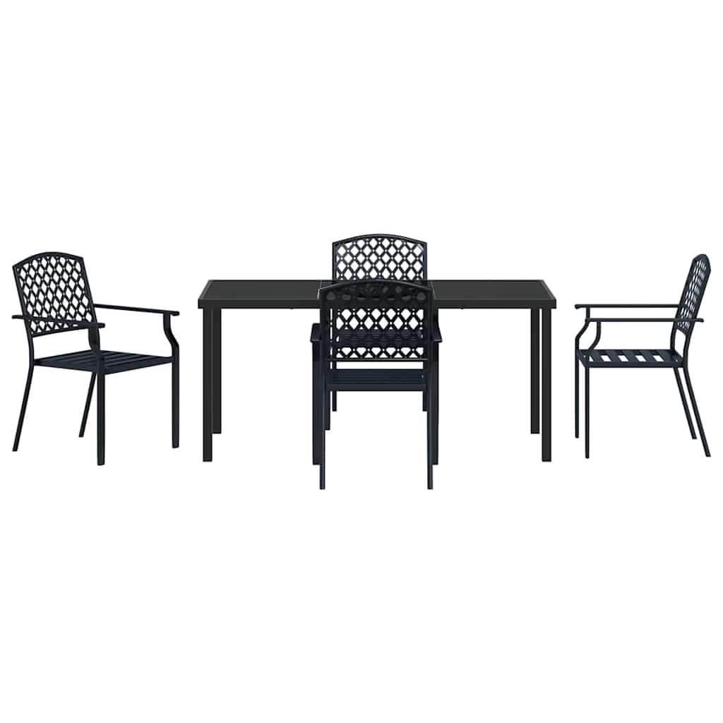 vidaXL Garden Dining Set 5 pcs Anthracite Powder-Coated Steel