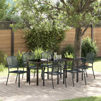 vidaXL Garden Dining Set 7 pcs Anthracite Powder-Coated Steel