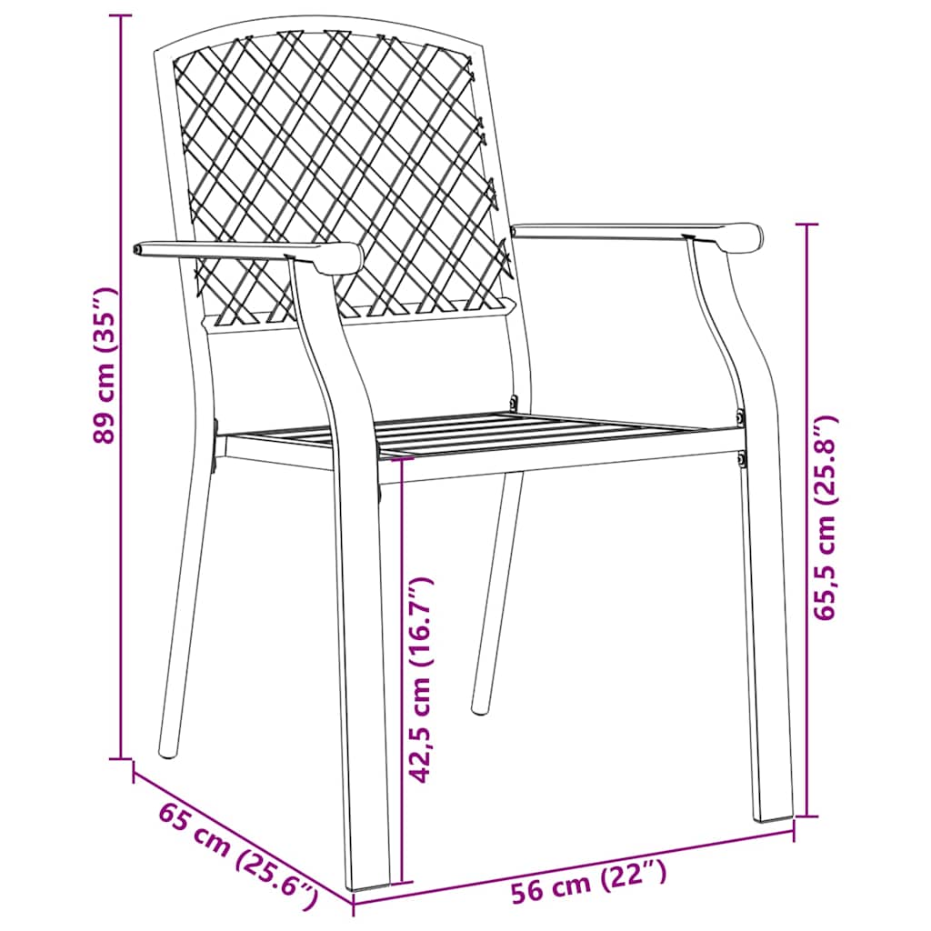 vidaXL Garden Dining Set 7 pcs Anthracite Powder-Coated Steel