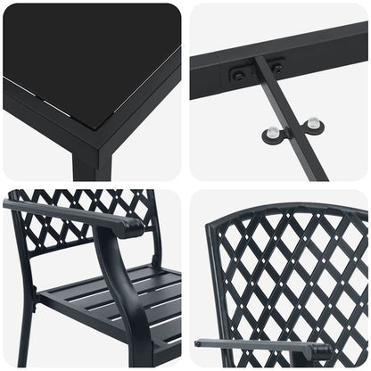 vidaXL Garden Dining Set 9 pcs Anthracite Powder-Coated Steel