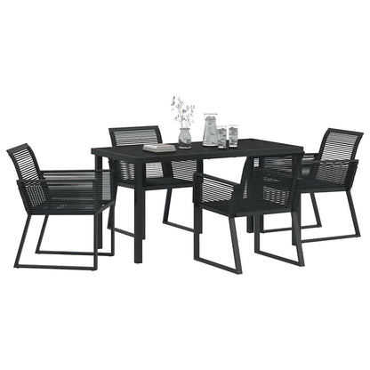 vidaXL Garden Dining Set 5 pcs Black Powder-Coated Steel
