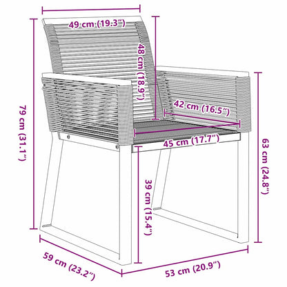vidaXL Garden Dining Set 7 pcs Black Powder-Coated Steel