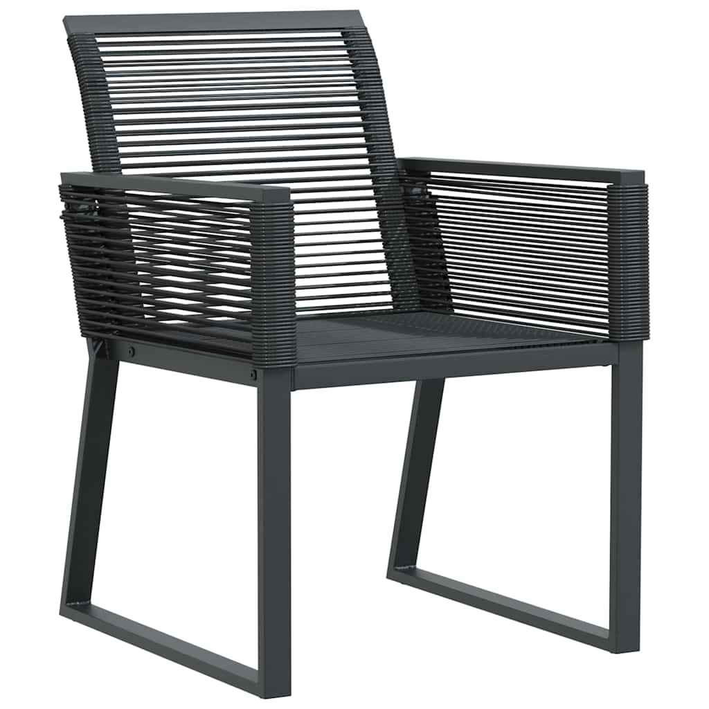 vidaXL Garden Dining Set 7 pcs Black Powder-Coated Steel