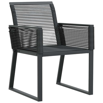 vidaXL Garden Dining Set 7 pcs Black Powder-Coated Steel