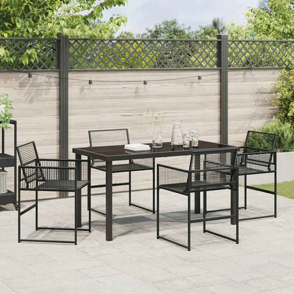 vidaXL Garden Dining Set 5 pcs Black Poly Rattan