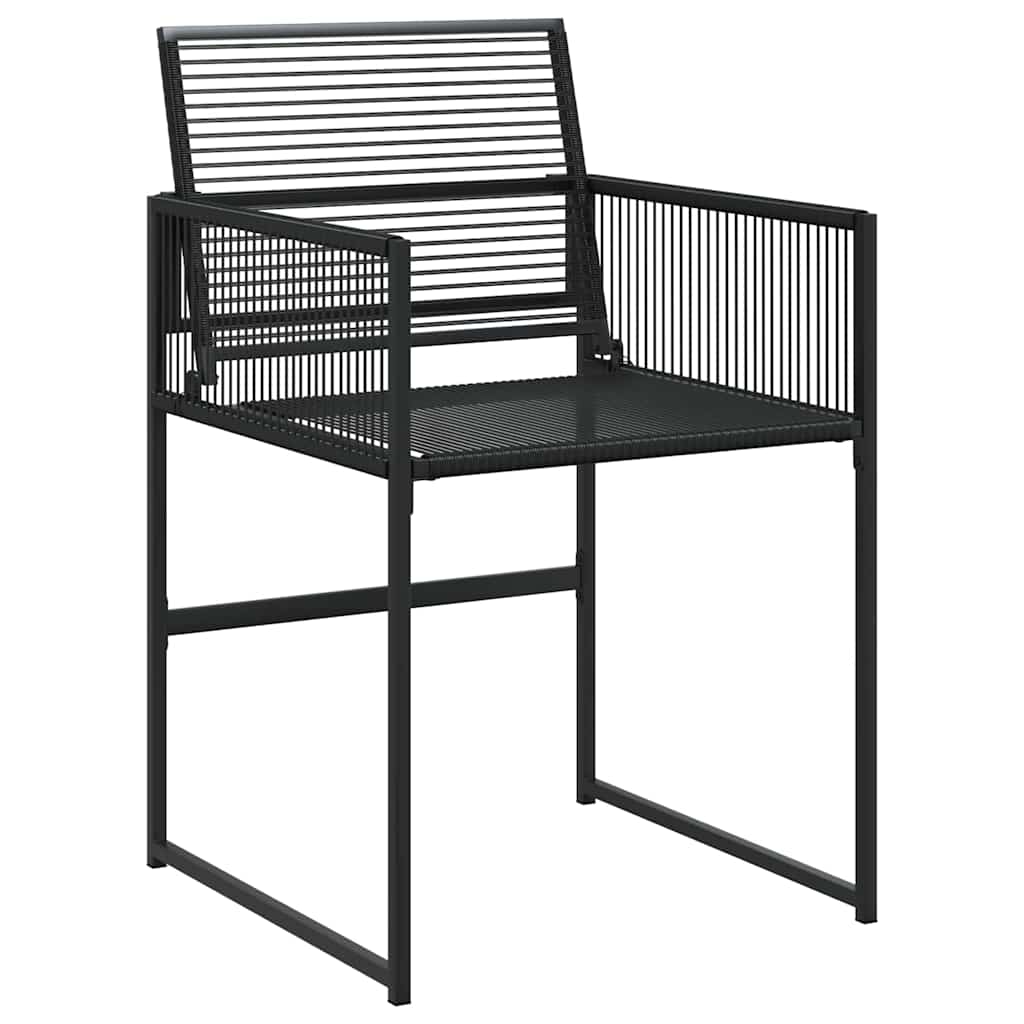 vidaXL Garden Dining Set 5 pcs Black Poly Rattan