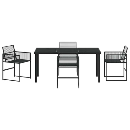 vidaXL Garden Dining Set 5 pcs Black Poly Rattan