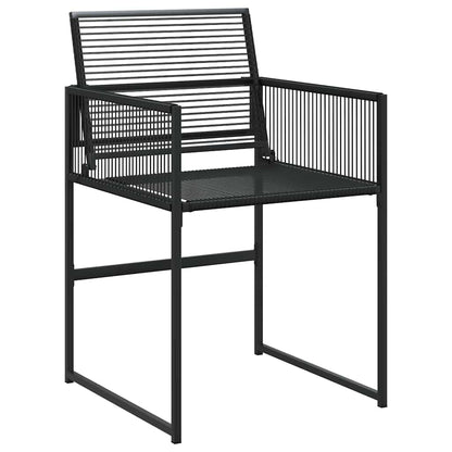 vidaXL Garden Dining Set 9 pcs Black Poly Rattan
