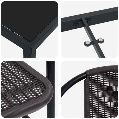 vidaXL Garden Dining Set 3 pcs Black Powder-Coated Steel