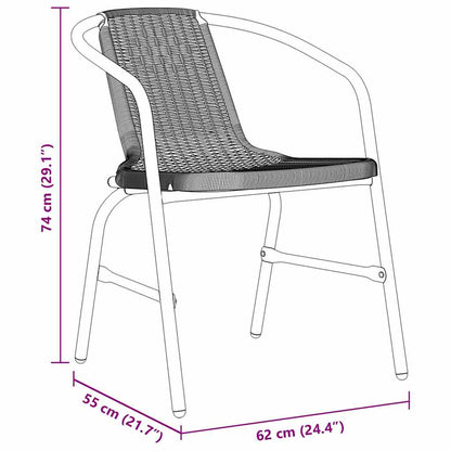 vidaXL Garden Dining Set 3 pcs Black Powder-Coated Steel