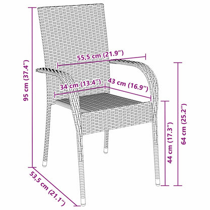 vidaXL Garden Dining Set 3 pcs Brown Powder-Coated Steel