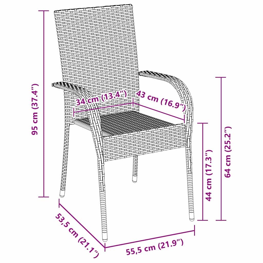 vidaXL Garden Dining Set 7 pcs Brown Powder-Coated Steel