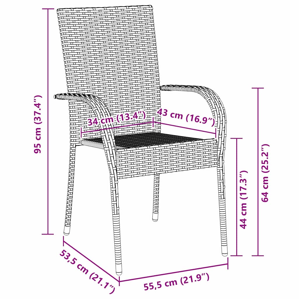 vidaXL Garden Dining Set 5 pcs Black Powder-Coated Steel