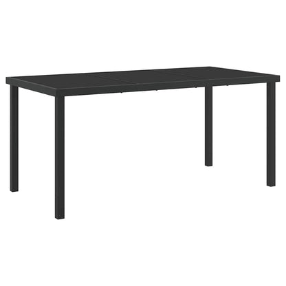 vidaXL Garden Dining Set 7 pcs Black Powder-Coated Steel