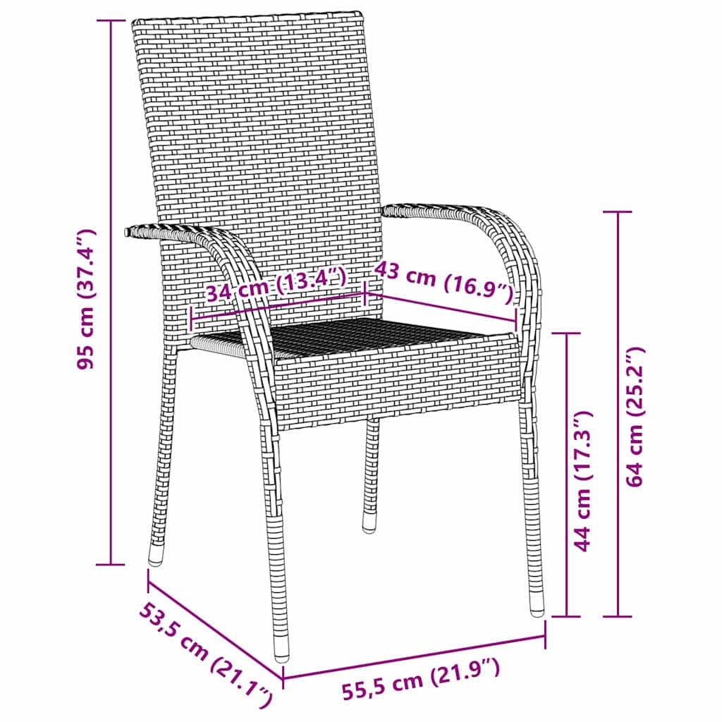 vidaXL Garden Dining Set 5 pcs Black Powder-Coated Steel