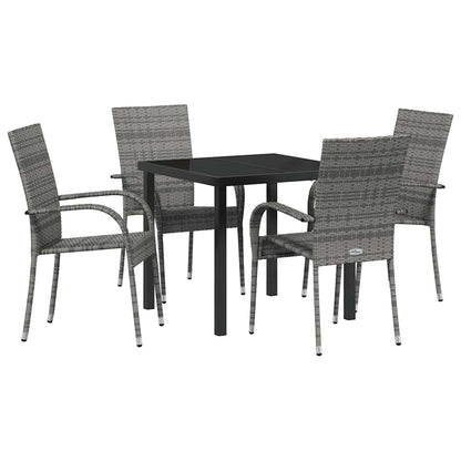 vidaXL Garden Dining Set 5 pcs Grey Powder-Coated Steel
