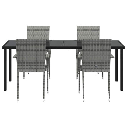 vidaXL Garden Dining Set 5 pcs Grey Powder-Coated Steel